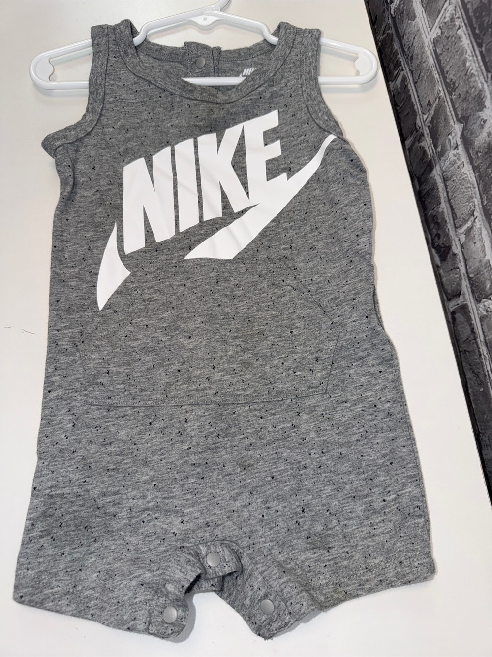 Nike Grey Tank Romper with White‎ Logo